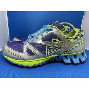 REEBOK Zig Tech Green Purple Silver Running Athletic Women's Shoe Sz 7 Mens 5.5